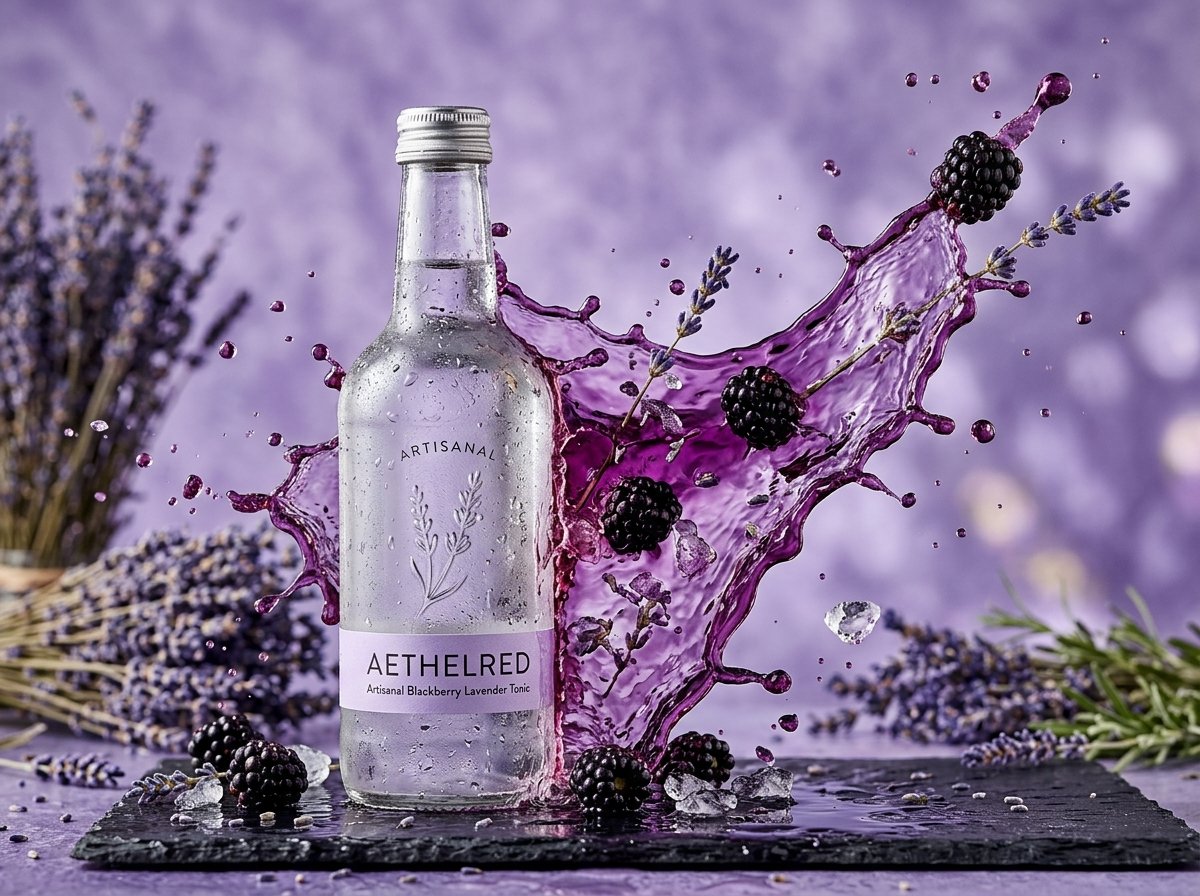 Aethelred Artisanal Blackberry Lavender Tonic campaign visual